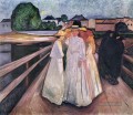 die Damen auf der Brücke 1903 Edvard Munch Expressionismus